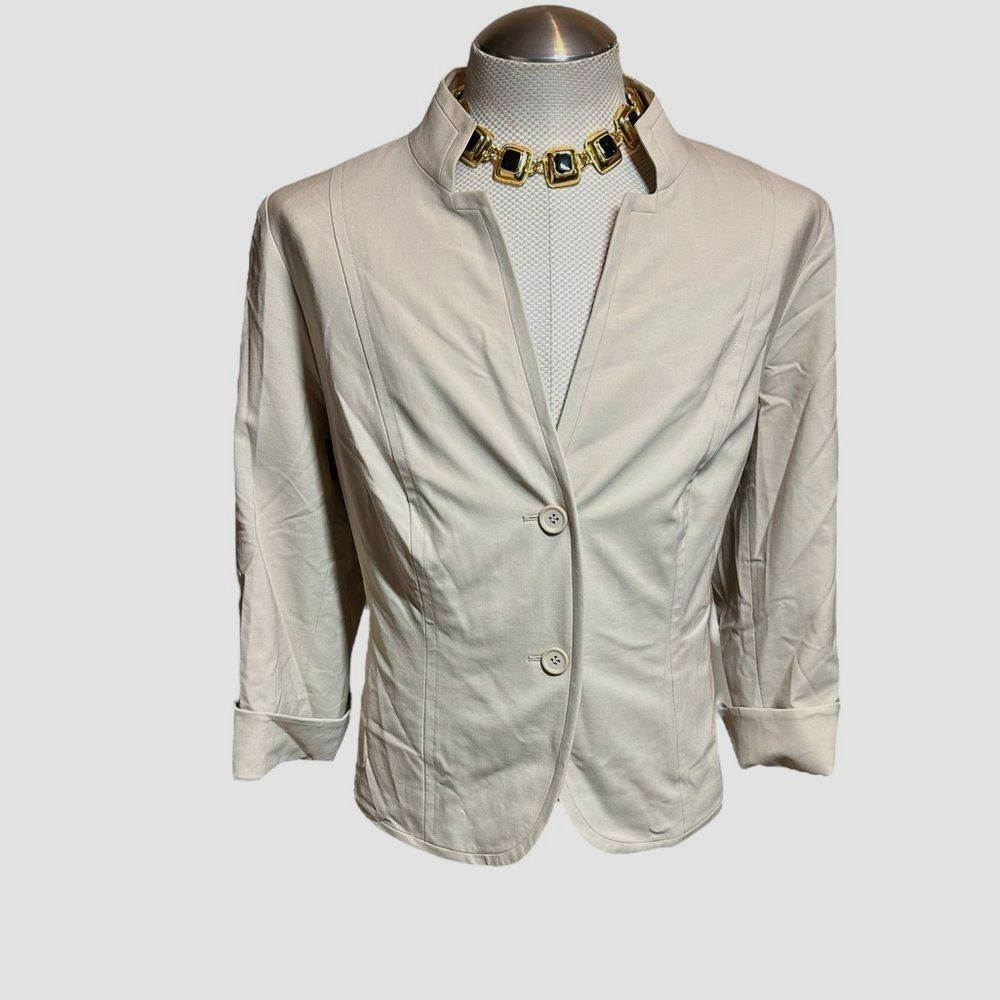 Sutton Studio Blazer Jacket Size 16W Wool Blend Quiet Luxury Office Lined Work